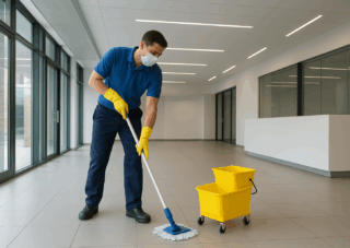 cleaning a commercial space picture