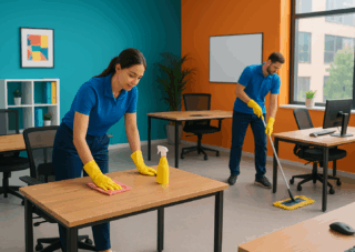 Office being cleaned picture